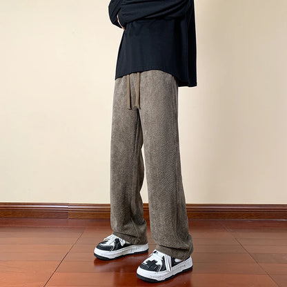 2024 New Autumn Mens Corduroy Pants Streetwear Casual Straight Sweatpant Jogger Hombre M-5XL