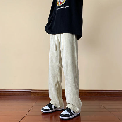 2024 New Autumn Mens Corduroy Pants Streetwear Casual Straight Sweatpant Jogger Hombre M-5XL