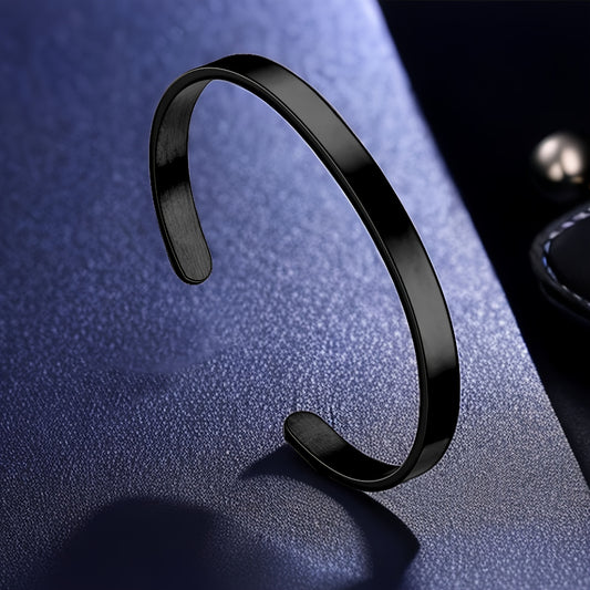 1pc European And American Best-selling All-match Stainless Steel Open Glossy Bracelet Sexy C-shaped Bracelet